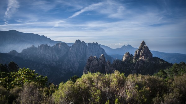 Rocks Bushes Landscape wallpaper