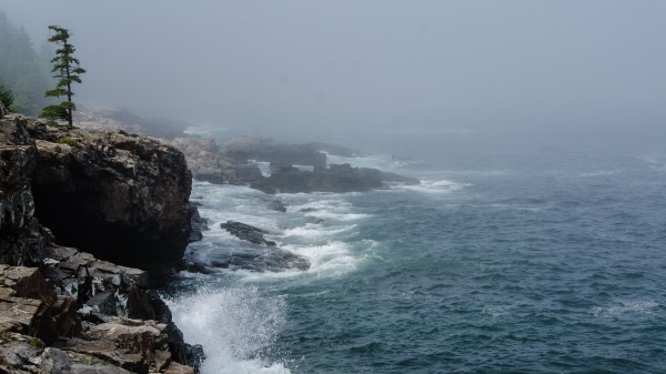 Rocks Cliff Surf Wallpaper