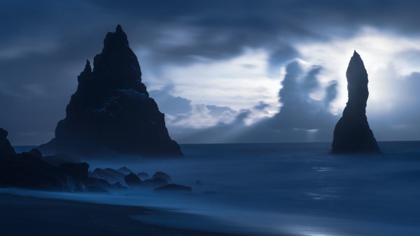 Rocks Coast Night Wallpaper