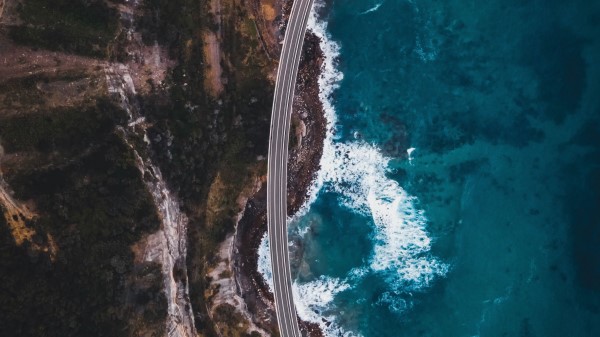 Rocks Sea Road Wallpaper