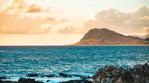 Rocks Sea Waves Wallpaper