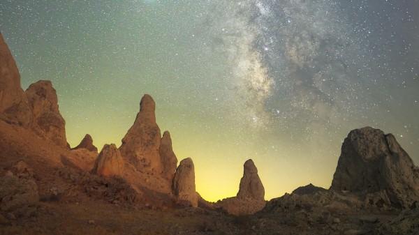 Rocks Starry Sky Stars H Wallpaper