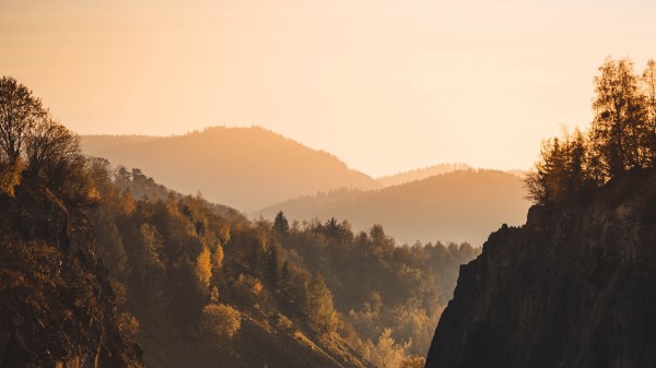 Rocks Trees Mountains Wallpaper