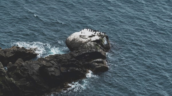 Rocks Water Aerial View Image wallpaper