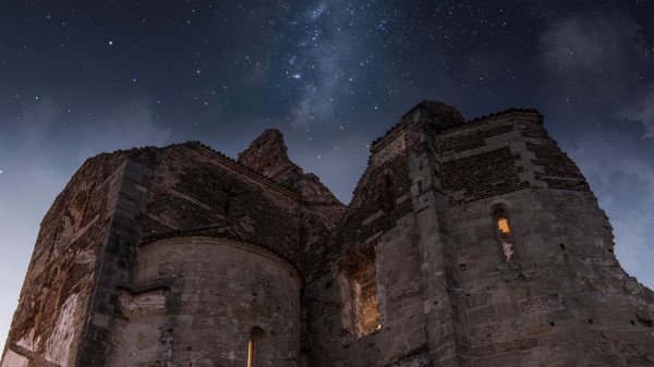 Ruins Architecture Starry Sky Wallpaper
