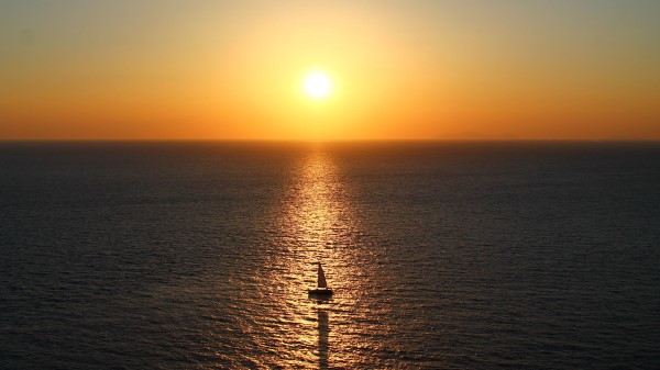 Sea Boat Horizon Wallpaper