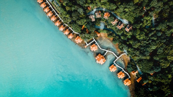 Sea Bungalow Aerial View Wallpaper