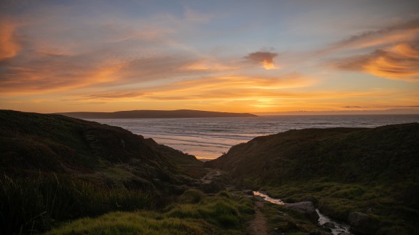Sea Coast Sunset Wallpaper