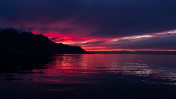 Sea Mountains Sunset Wallpaper