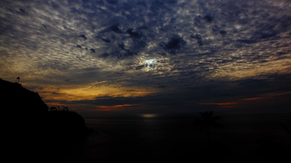 Sea Night Clouds Wallpaper