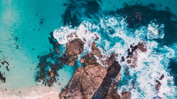Sea Rocks Aerial View F Wallpaper