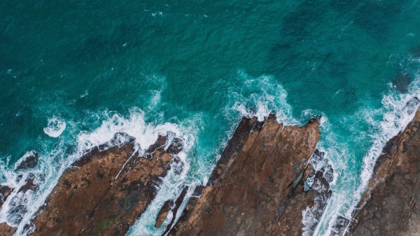 Sea Rocks Aerial View Image Wallpaper