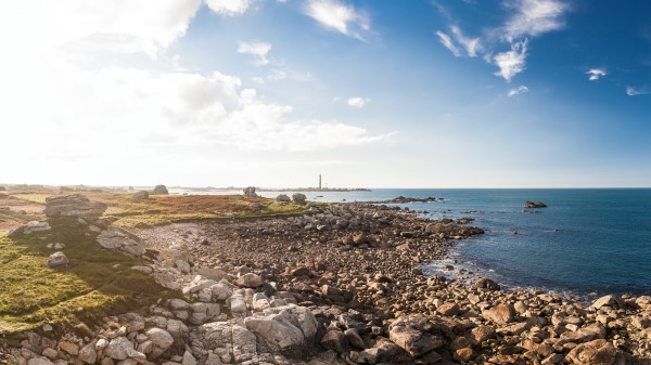 Sea Shore Rocks Sky Wallpaper