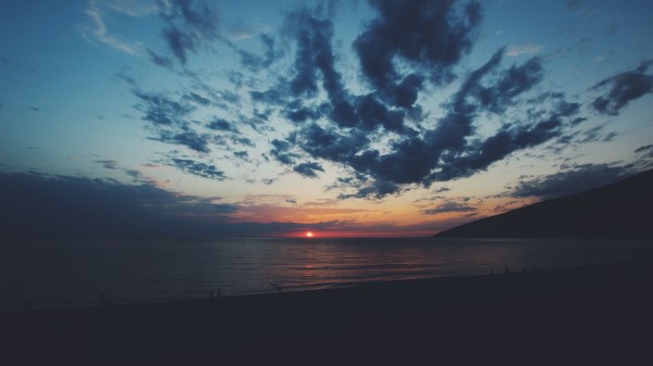 Sea Shore Sunset Clouds wallpaper