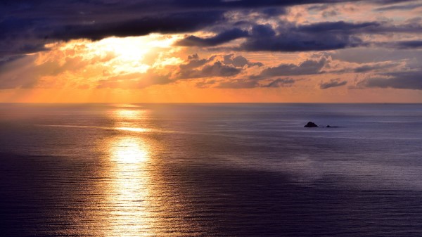 Sea Skyline Sunset Wallpaper