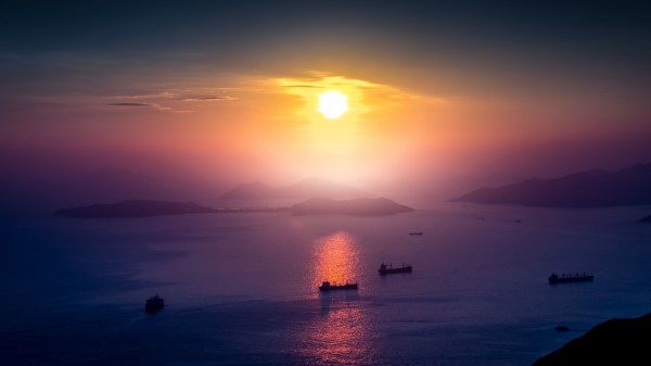 Sea Sunset Boat Wallpaper