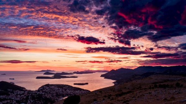 Sea Sunset Clouds Wallpaper