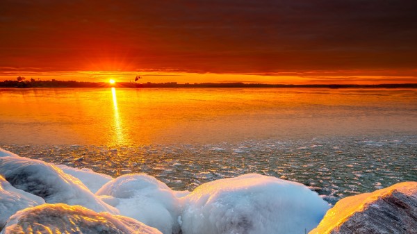 Sea Sunset Shore Wallpaper