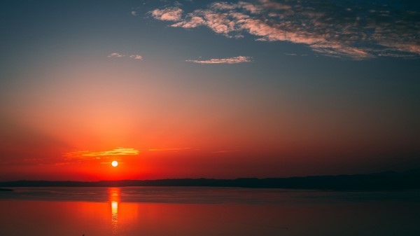Sea Sunset Skyline Sky Wallpaper