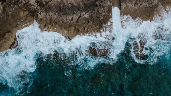 Sea Surf Aerial View Wallpaper