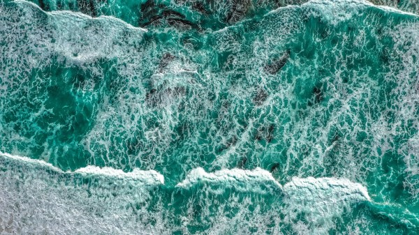 Sea Waves Aerial View Wallpaper