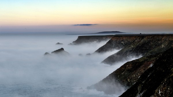 Shore Sea Fog Wallpaper