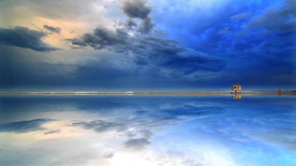 Shore Water Clouds Wallpaper