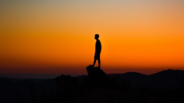 Silhouette Cliff Sky Wallpaper