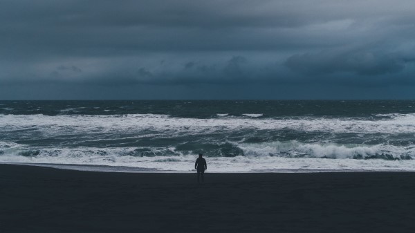Silhouette Sea Storm Wallpaper