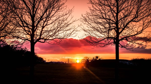 Silhouette Sunset Alone Wallpaper