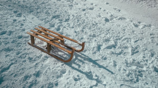 Sled Snow Winter Shadow Wallpaper