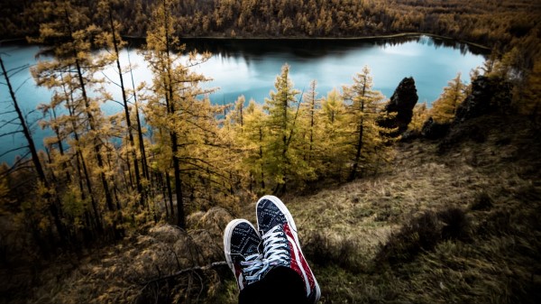Sneakers Lake Autumn Wallpaper