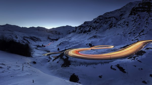 Snow Road Timelapse Wallpaper