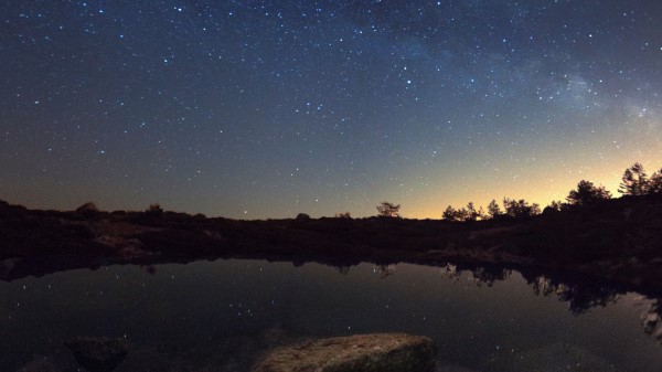 Starry Sky Lake Night Wallpaper