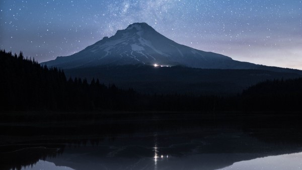 Starry Sky Mountain Stars Wallpaper