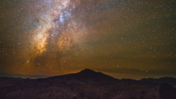 Starry Sky Mountains Milky Way Wallpaper