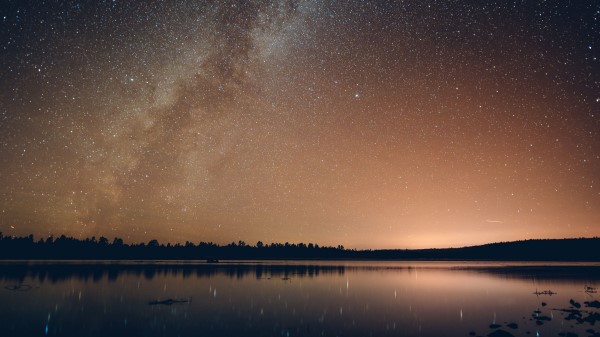 Starry Sky Night Glitter Stars River Wallpaper