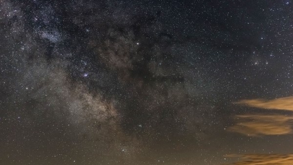 Starry Sky Stars Clouds Wallpaper