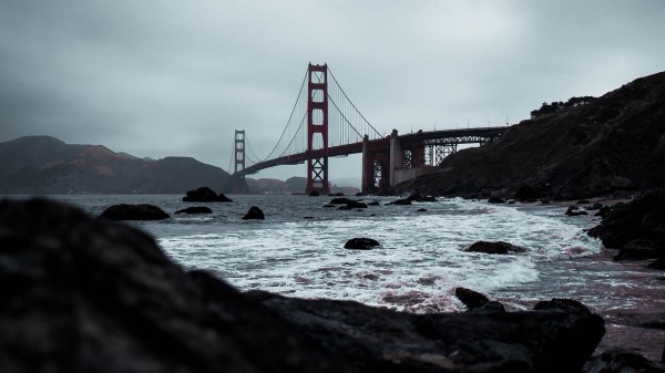 Stones Bridge Sea Wallpaper