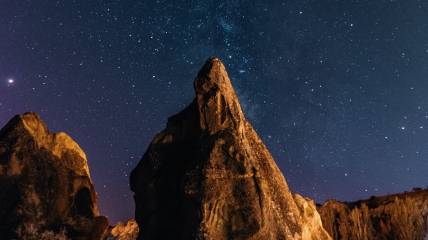 Stones Rocks Starry Sky Wallpaper