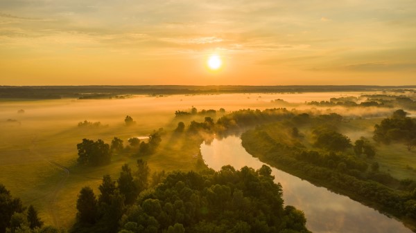 Sun Sunset River Wallpaper
