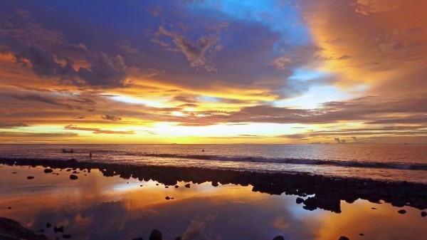 Sunset Beach Reflection Wallpaper