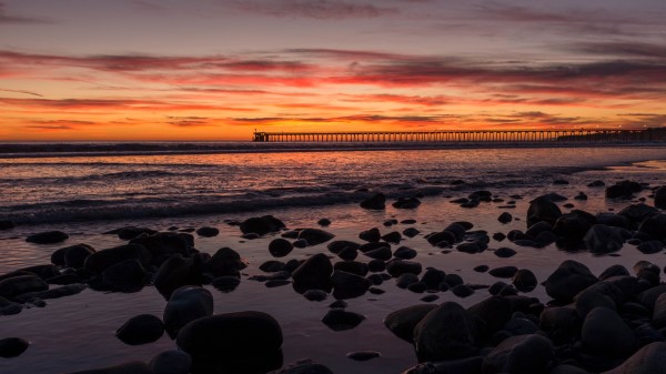 Sunset Bridge Sea Wallpaper