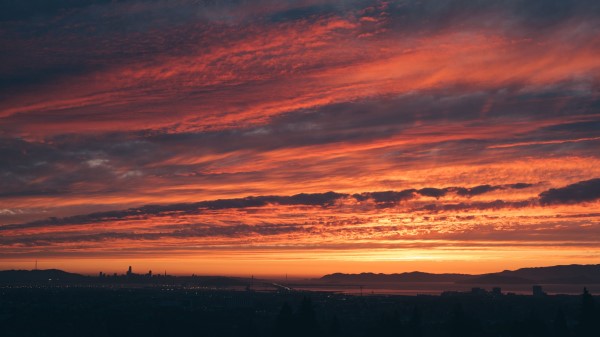 Sunset Clouds Horizon Wallpaper