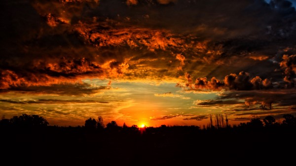 Sunset Clouds Orange Sky Wallpaper
