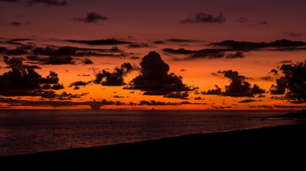 Sunset Clouds Sea Image Wallpaper