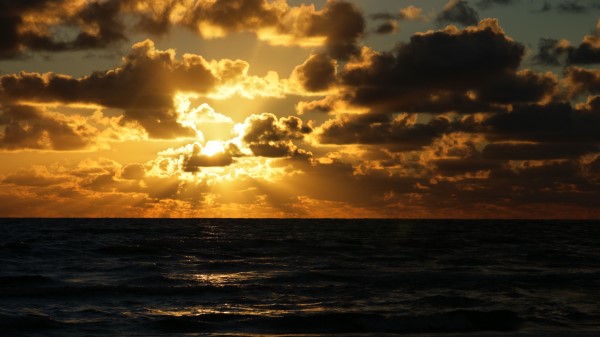 Sunset Clouds Sea wallpaper