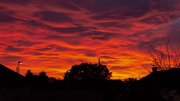 Sunset Clouds Trees Wallpaper
