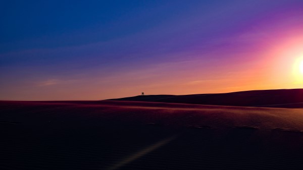 Sunset Dunes Silhouettes Wallpaper