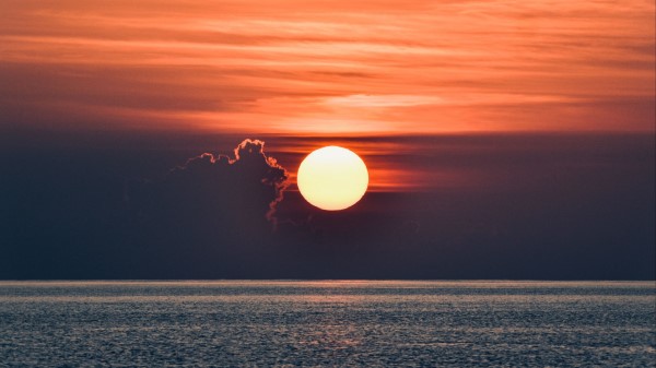 Sunset Glare Water Image Wallpaper